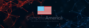 CompeteAmerica Logo overlaid on digital background